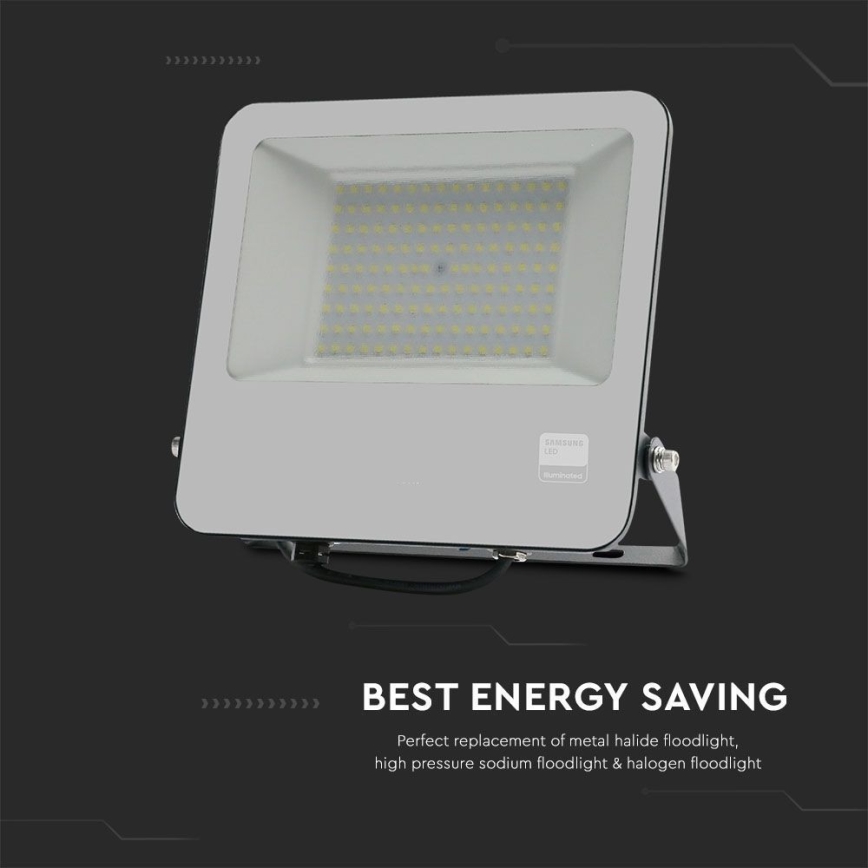 LED Reflektor SAMSUNG CHIP LED/100W/230V 6400K IP65 fekete