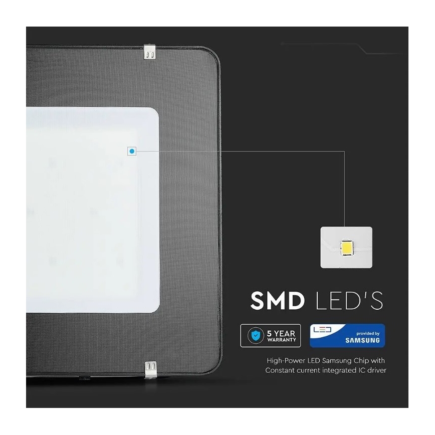 LED Reflektor SAMSUNG CHIP LED/500W/230V IP65 6400K fekete