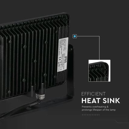 LED Reflektor SAMSUNG CHIP LED/50W/230V 3000K IP65 fekete