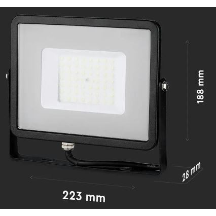 LED Reflektor SAMSUNG CHIP LED/50W/230V 3000K IP65 fekete