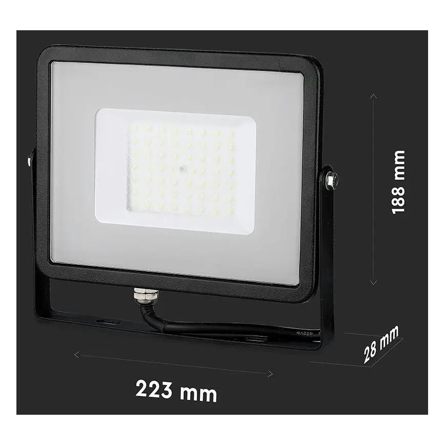 LED Reflektor SAMSUNG CHIP LED/50W/230V 3000K IP65 fekete