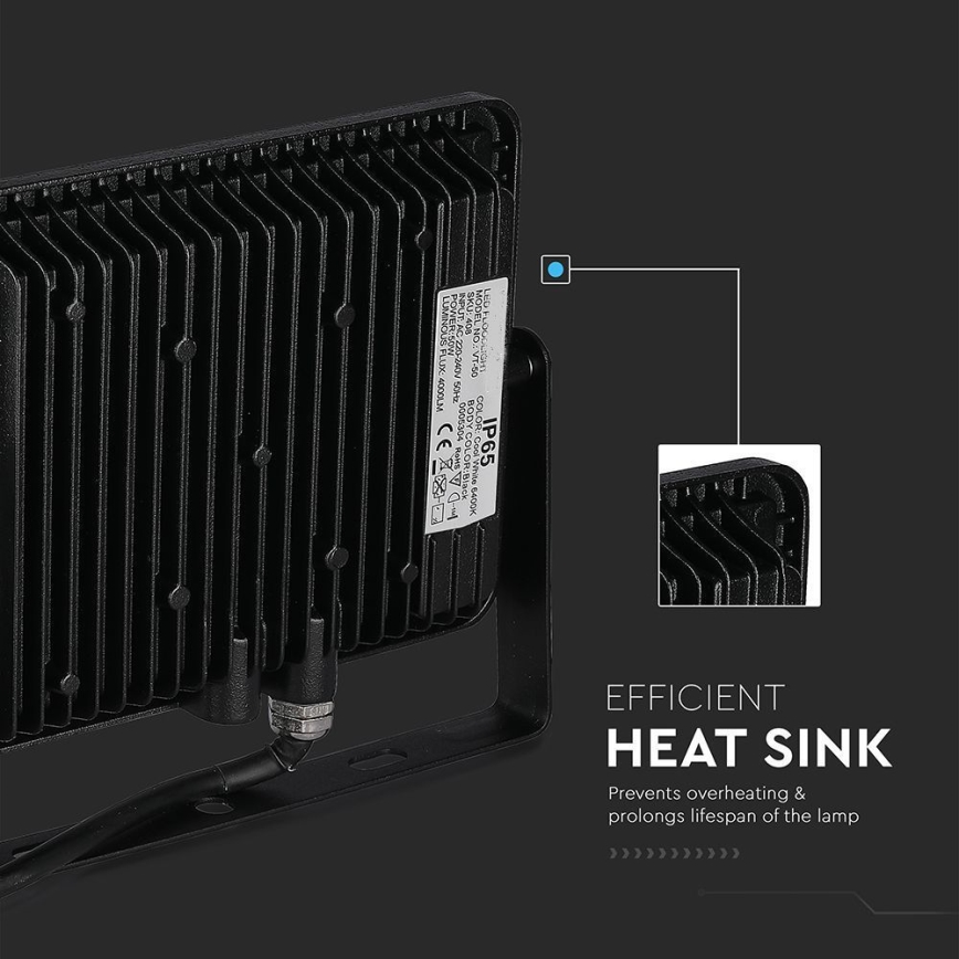 LED Reflektor SAMSUNG CHIP LED/50W/230V 6500K IP65 fekete