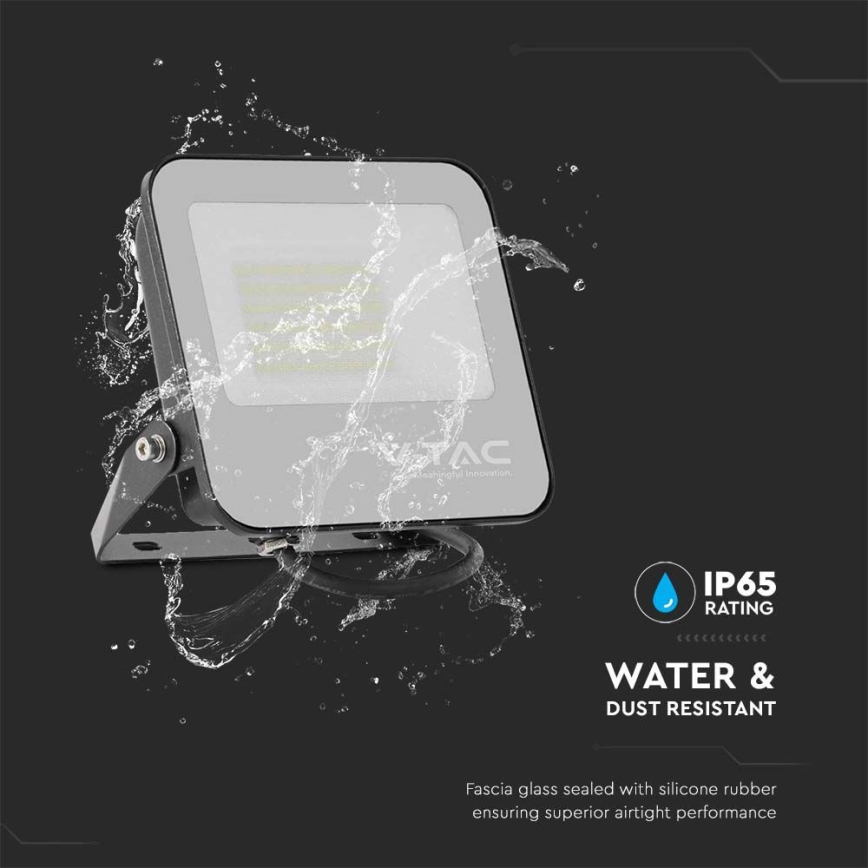 LED Reflektor SAMSUNG CHIP LED/50W/230V 6500K IP65 fekete