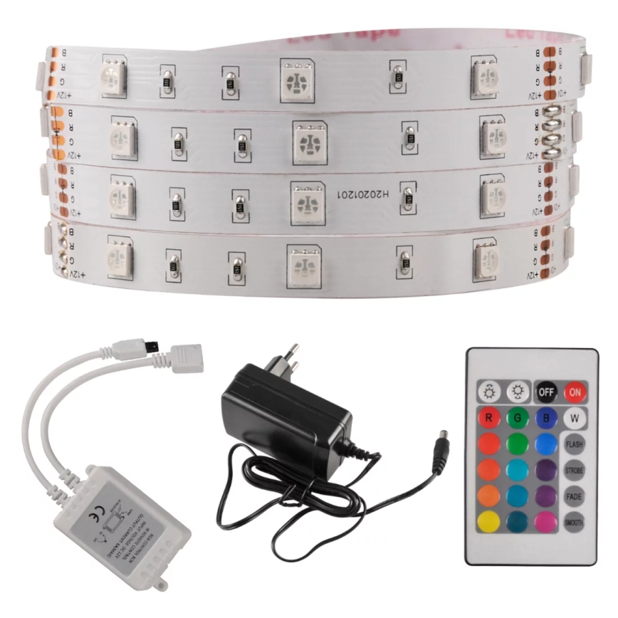 LED RGB Dimmeres szalag 5m LED/18W/12V IP20 + távirányító