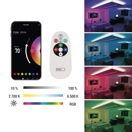 LED RGB+CCT Dimmerelhető szalag GOSMART LED/21W/230V 5 m 2700-6500K IP44 Wi-Fi + távirányító