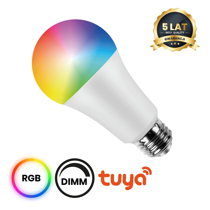 LED RGB Dimmelhető izzó A60 E27/8W/230V 2700-6500K Wi-Fi Tuya