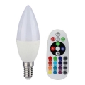 LED RGB dimmelhető izzó E14/3,5W/230V 6400K + távirányító