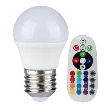 LED RGB Dimmelhető izzó E27/3,5W/230V 4000K + távirányító