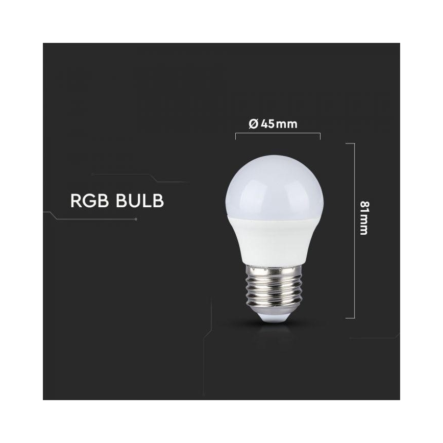 LED RGB Dimmelhető izzó E27/3,5W/230V 4000K + távirányító