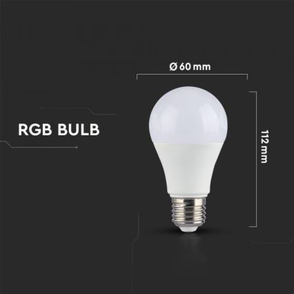 LED RGB Dimmelhető izzó E27/6W/230V 2700K + távirányító