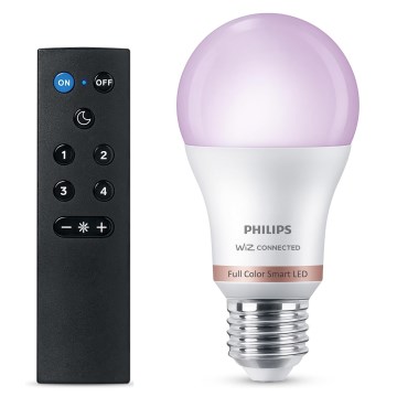 LED RGB dimmelhető izzó Philips SMART A60 E27/8,5W/230V 2200-6500K + távirányítóval