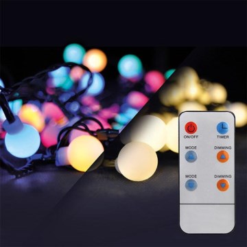 LED RGB dimmelhető karácsonyi kültéri fényfüzér 100xLED/8 funkció 15m IP44 + távirányító