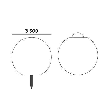 LED RGB Dimmelhető napelemes lámpa GARDEN BALL LED/5W/3,7V 3000K IP54 2200 mAh átm. 30 cm + távirányítás