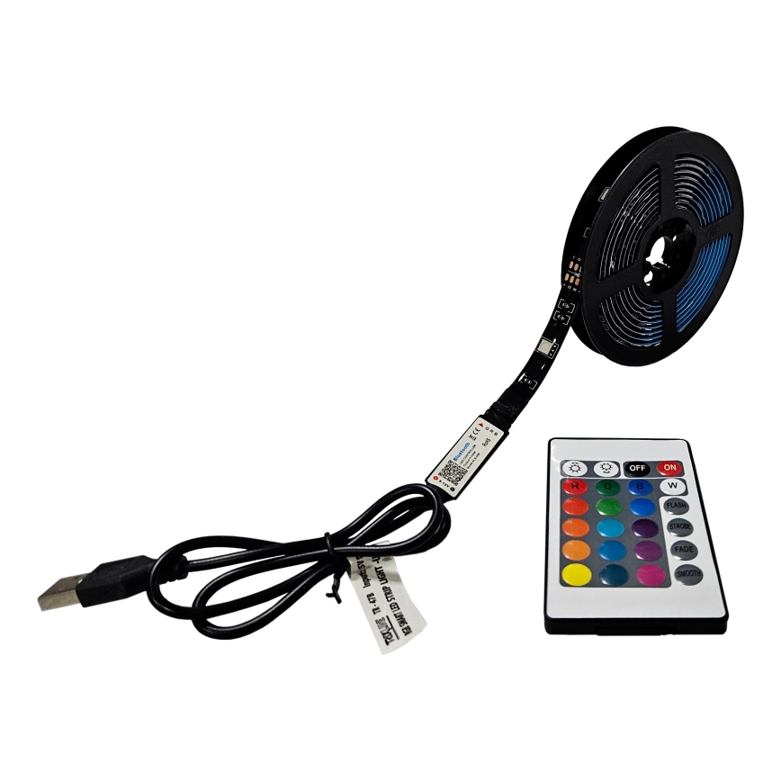LED RGB Dimmelhető szalag LED/6W/5V USB 2 m + távirányítás