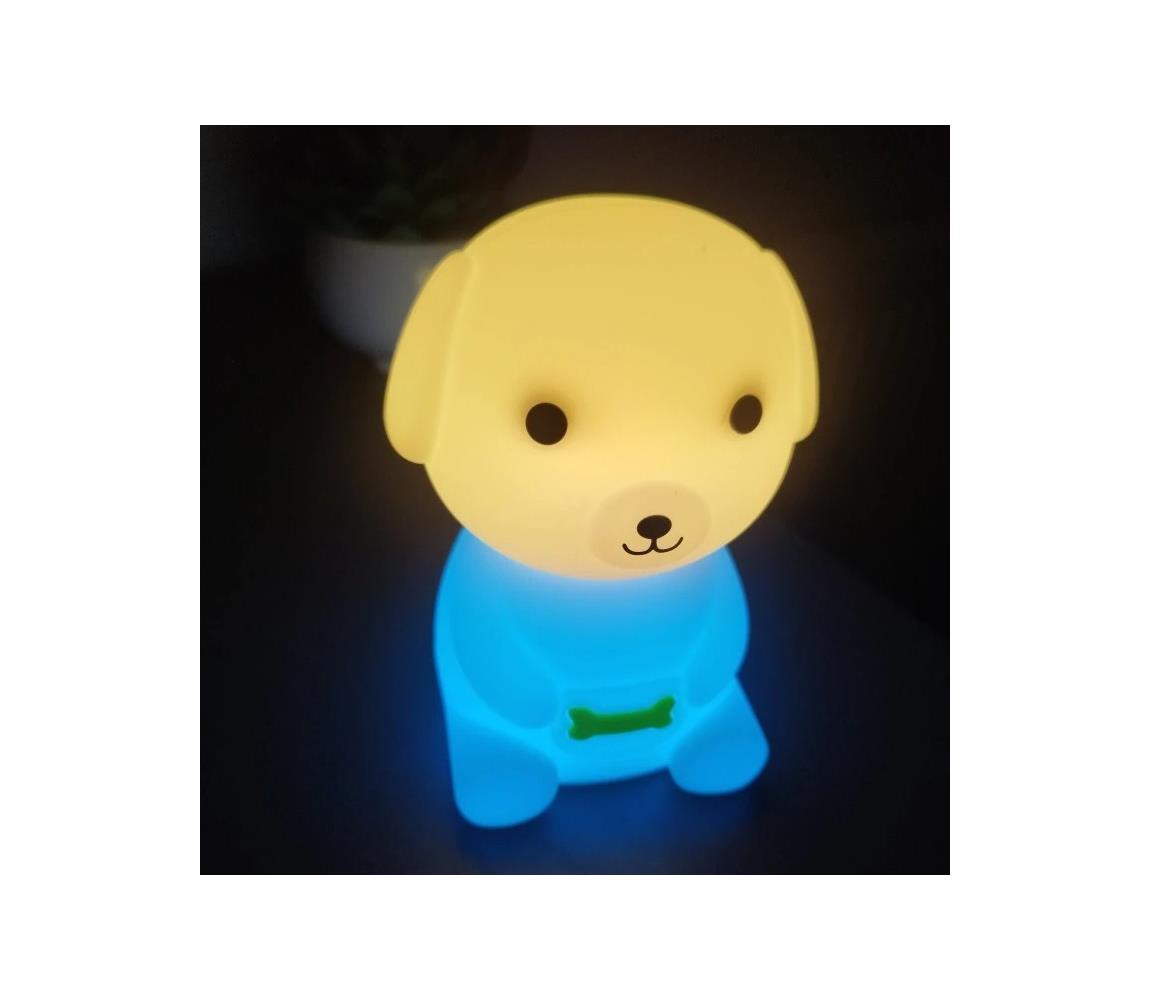 LED RGB dimmelhető újratölthető gyermek éjszakai lámpa LED/2,5W/5V 3000K 1200 mAh kutya PES NOC