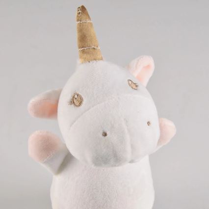 LED RGB Gyermek éjszakai lámpa dallammal 3xAAA/5V unikornis