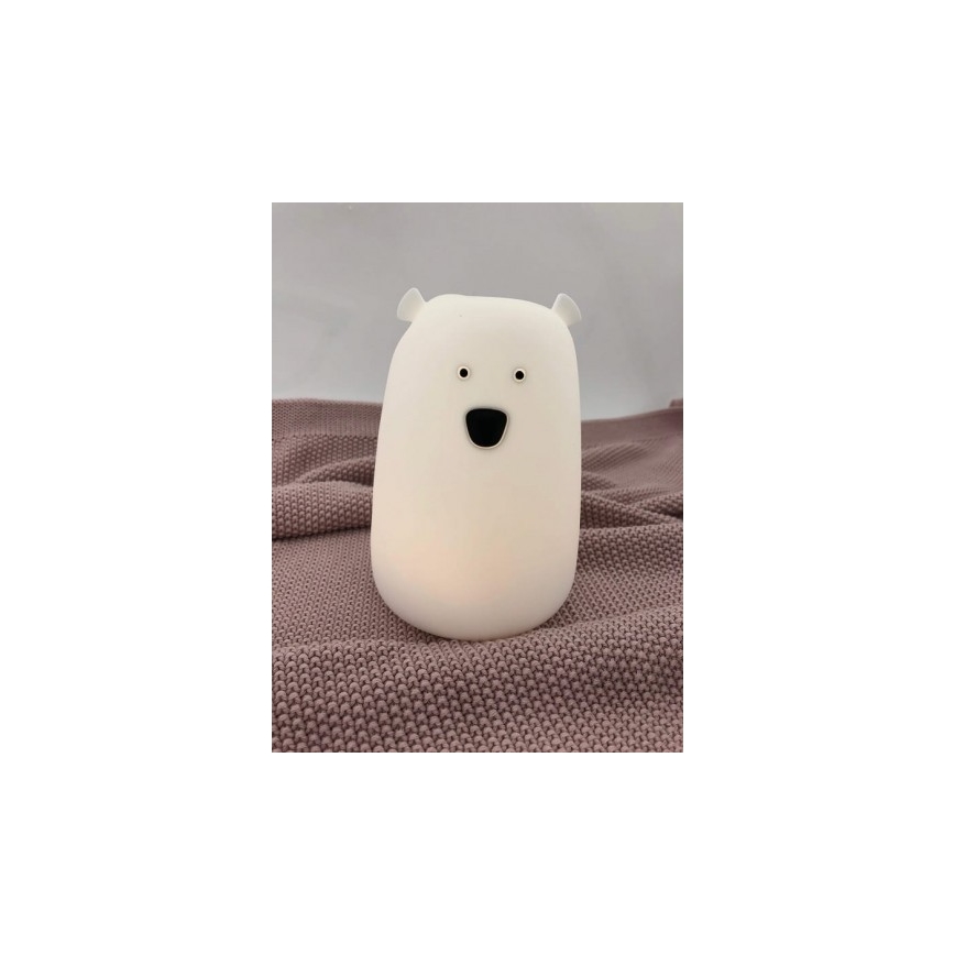 LED RGB Gyermek érintős lámpa MEDVE LED/0,8W/5V fehér + USB