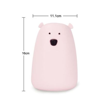 LED RGB Gyermek érintős lámpa MEDVE LED/0,8W/5V fehér + USB