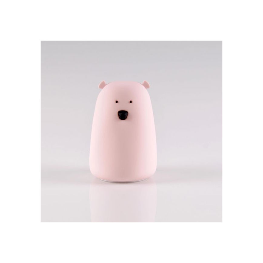 LED RGB Gyerek érintős lámpa MEDVE LED/0,8W/5V rózsaszín + USB