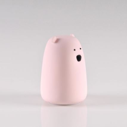 LED RGB Gyerek érintős lámpa MEDVE LED/0,8W/5V rózsaszín + USB