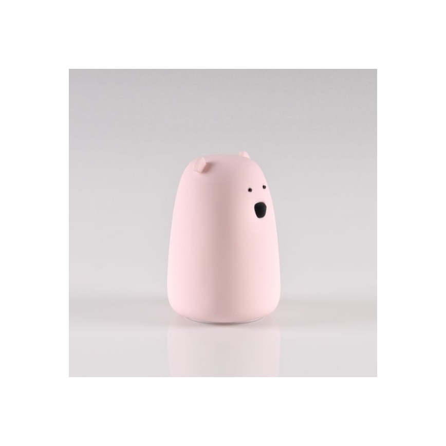 LED RGB Gyerek érintős lámpa MEDVE LED/0,8W/5V rózsaszín + USB