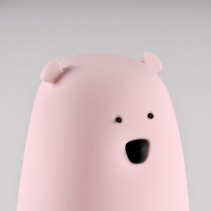 LED RGB Gyerek érintős lámpa MEDVE LED/0,8W/5V rózsaszín + USB