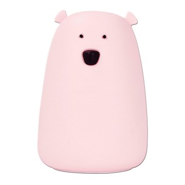 LED RGB Gyerek érintős lámpa MEDVE LED/0,8W/5V rózsaszín + USB