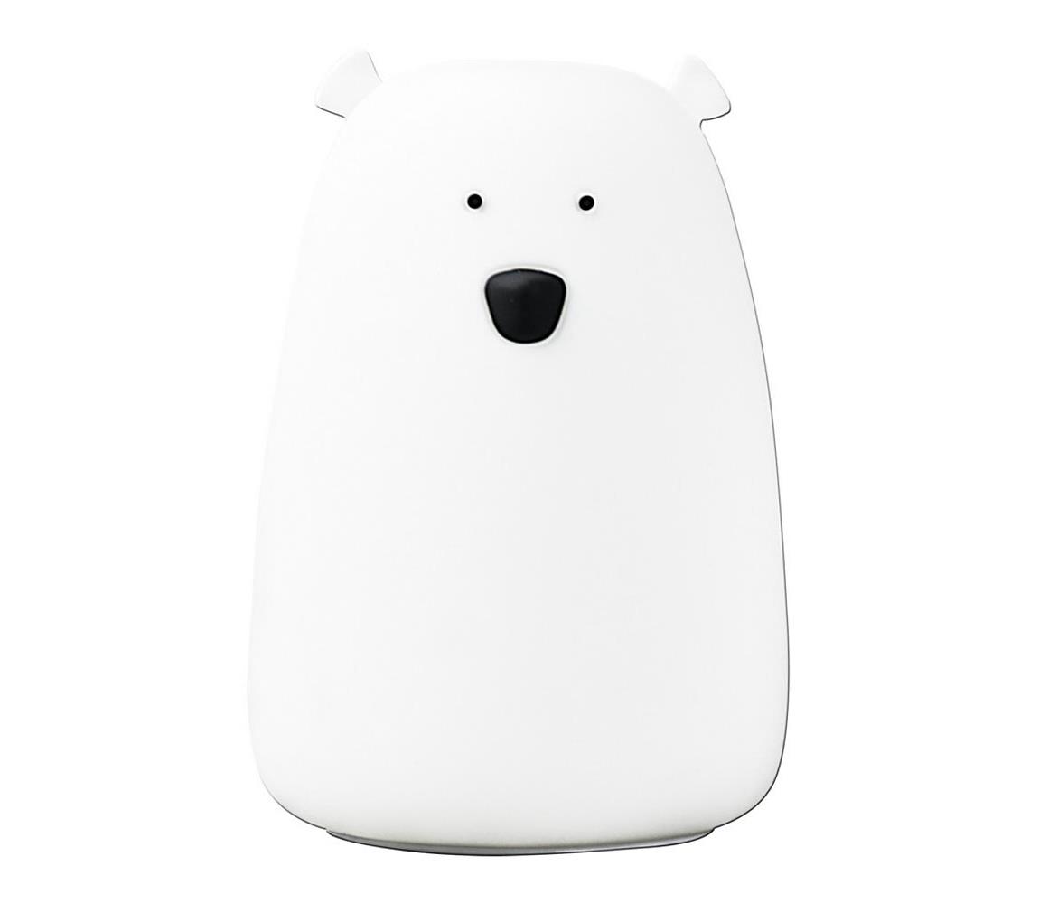 LED RGB gyermek érintőképernyős lámpa BEAR LED / 0,8W / 5V fehér + USB