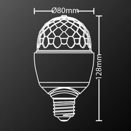 LED RGB Izzó DISCO A60 E27/3W/230V