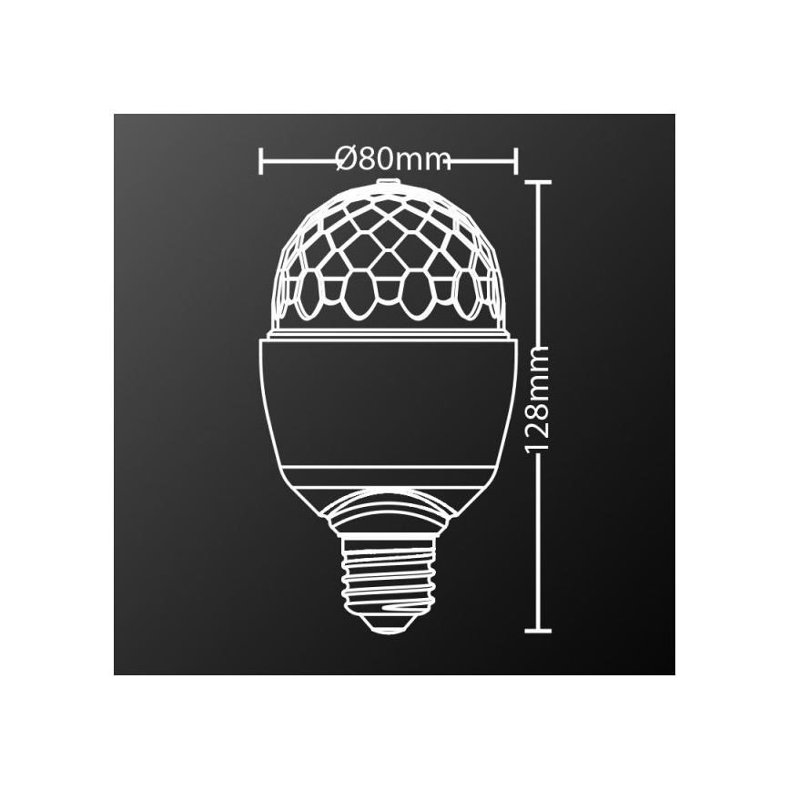 LED RGB Izzó DISCO A60 E27/3W/230V