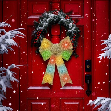 LED RGB karácsonyi dekoráció 11xLED/3xLR44 40x30 cm arany díszmasni