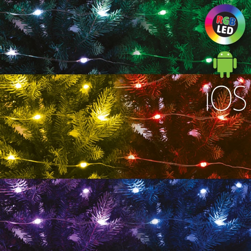 LED RGB Karácsonyi dimmelhető fényfüzér 200xLED/29 funkció 20,4m