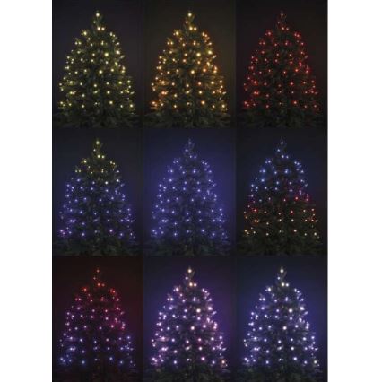 LED RGB Karácsonyi kültéri lánc 120xLED/72 mód 15m IP44 + távirányító