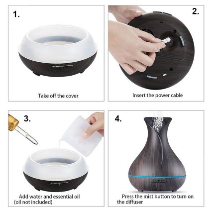 LED RGB légnedvesítő és ionizátor 400 ml