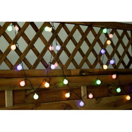 LED RGB Napelemes fényfüzér PARTY 30xLED/1,2V 400 mAh 3,9 m IP44