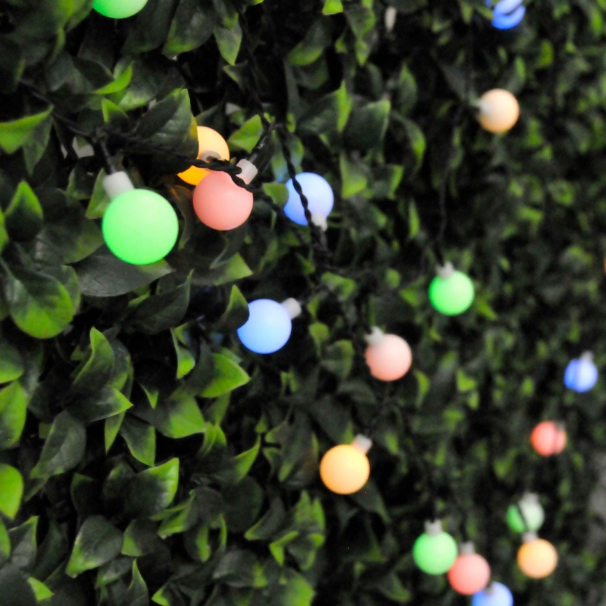 LED RGB Napelemes fényfüzér PARTY 30xLED/1,2V 400 mAh 3,9 m IP44