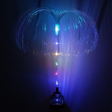 LED RGB napelemes lámpatest, LED/1,2V 300 mAh, IP44, fekete