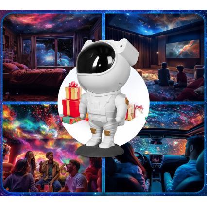 LED RGB projektor LED/5W/5V űrhajós + távirányító