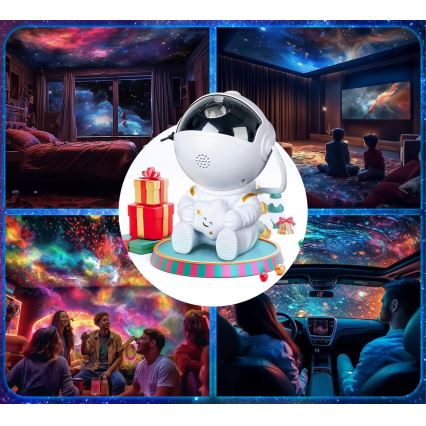 LED RGB projektor LED/5W/5V űrhajós + távirányító