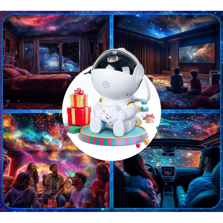 LED RGB projektor LED/5W/5V űrhajós + távirányító