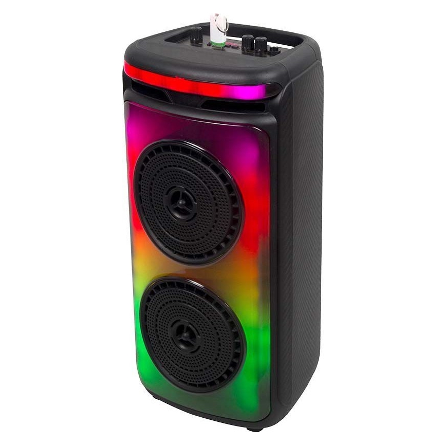 LED RGB Újratölthető hangszóró mikrofonnal 400W/2400 mAh + távirányítás