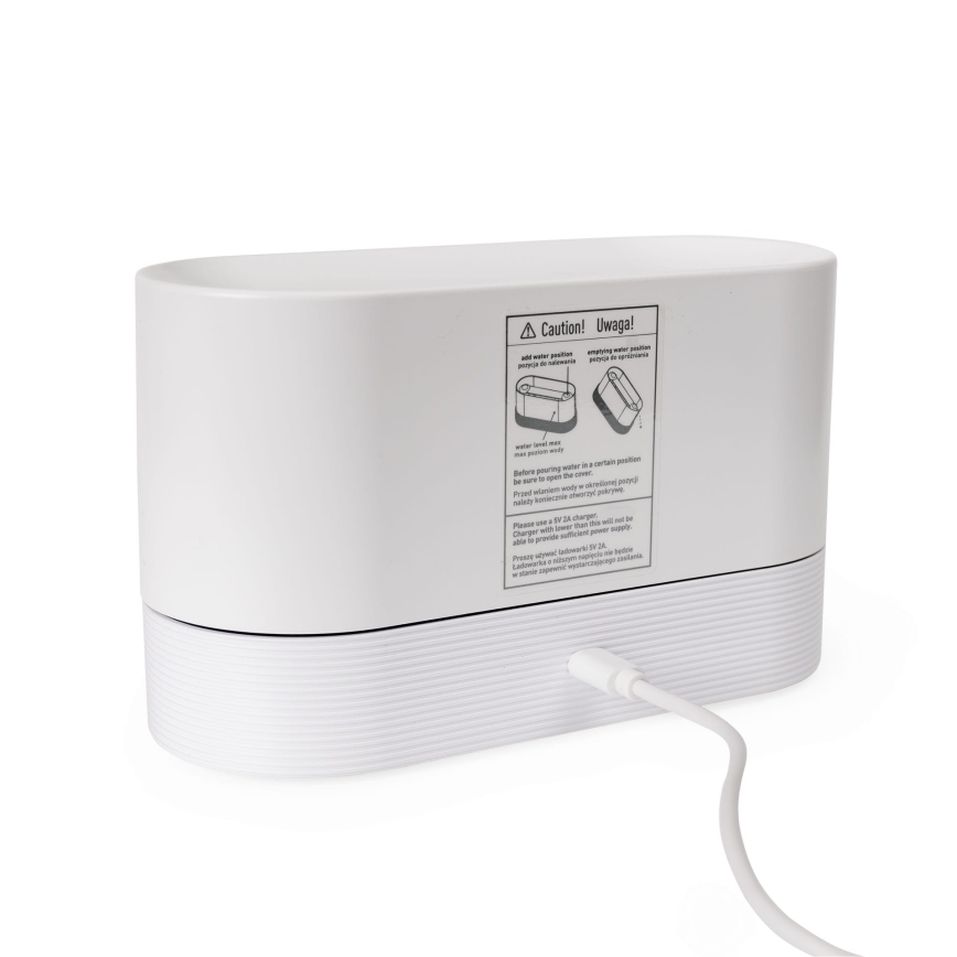 LED RGB ultrahangos aroma diffúzor és párásító világítással, 180 ml, fehér