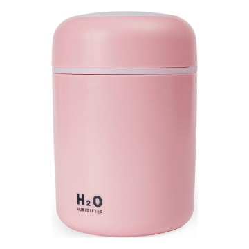 LED RGB Ultrahangos aromadiffúzor és légpárásító LED/2W 300ml rózsaszín