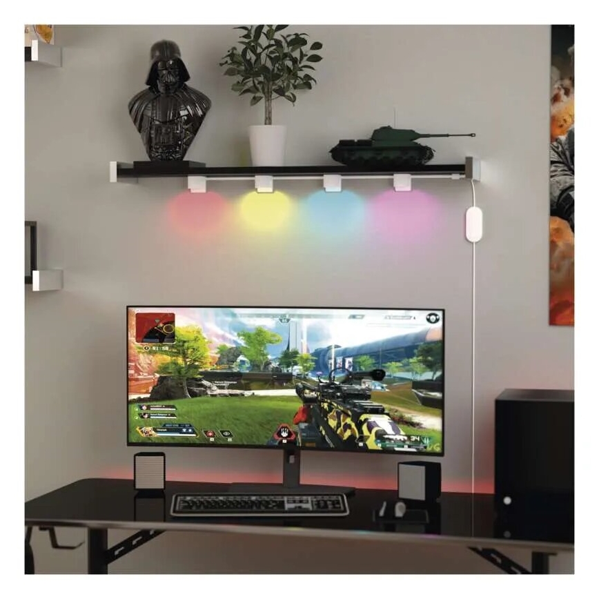 LED RGBIC+CCT Dekoratív lánc spotlámpás világítással GoSmart 12xLED/7W/230V 255 cm Wi-Fi Tuya