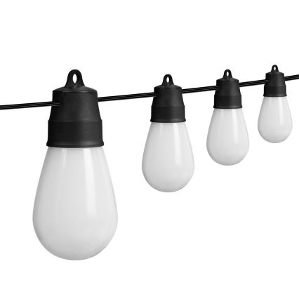 LED RGBIC dimmelhető napelemes fényfüzér 30xLED/1,3W/3,7/5V 2200 mAh 14,37 m IP65 fekete + távirányító