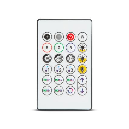 LED RGBIC dimmelhető napelemes fényfüzér 30xLED/1,3W/3,7/5V 2200 mAh 14,37 m IP65 fekete + távirányító