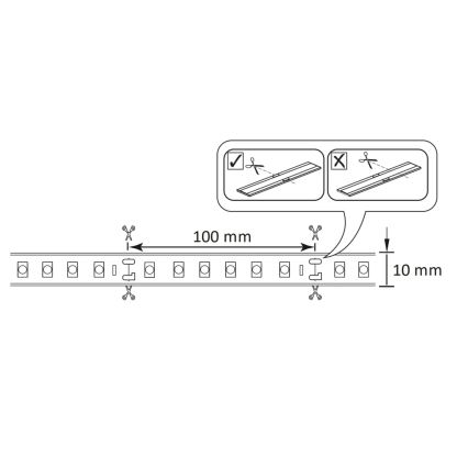 LED RGBW állítható fényerejű kültéri szalag 5m LED/24W/12V IP65