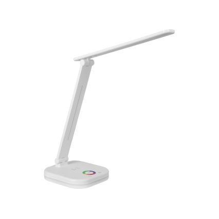 LED RGBW dimmelhető asztali lámpa vezeték nélküli töltéssel, 7W LED/5V USB, fehér