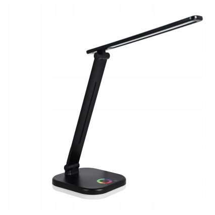LED RGBW dimmelhető asztali lámpa vezeték nélküli töltéssel LED/7W/5V USB fekete