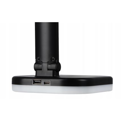 LED RGBW dimmelhető asztali lámpa vezeték nélküli töltéssel LED/7W/5V USB fekete